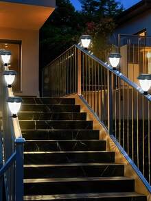 2/4pcs Solar Powered Tie-On LED Outdoor Lights, Automatic Dusk To Dawn Solar Deck And Fence Lights, Suitable For Swimming Pool, Patio And Yard Railing, Garden Path Landscape Lighting, Perfect Decoration For New Year, Easter And Spring Outdoor Decor - White Light - View 3
