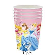 Hasbro Princess Theme Birthday Party Supplies Set, Happy Birthday Banner, 9 Inch Paper Plates, Paper Cups, Napkins, Disposable Tablecloth, Cartoon Princess Birthday Table Decoration Set - Multicolor - View 7
