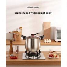 Premium Stainless Steel Non Stick Cooking Pot Large Capacity Stew And Soup Pot With Safety Lid Compatible With Induction And Gas Stoves - View 7