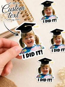 20/50Custom Graduation Photo Stickers Personalized Waterproof HD Printed Graduation Party Stickers,Look Who's Graduated,I Did It Funny Gift Labels2026 - Multicolor - View 5