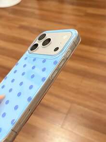 時尚手機殼，極簡可愛設計，黑白波點圖案，相容 iPhone 11 至 17 系列，17Pro Max 17pro 17 16promax 16pr 16plus 15proma 15pro 15 14promax 14pro 14 13promax 13pro 13 12promax 12pro 12 11 智慧型手機保護殼 - 藍色 - 查看 5