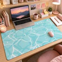 Glitter Cracked Marble Large Vanity Mat, Shiny Star Line Print Non-Slip Rubber Extended Mouse Pad, Waterproof Long Keyboard Pad, Suitable For Makeup Table, Office Desk Decoration - View 8
