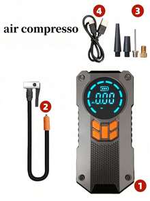 9-In-1 Portable Air Pump With Emergency Jump Starter, USB Charging, Suitable For Car/Bicycle/Motorcycle Tires And Sports Balls, Durable ABS Material - T-700 - View 14