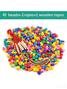 25pcs Educational Beaded Blocks Set For Fine Motor Skill Development - Beading Lines - Early Learning Toys Numeric Blocks, Motor Skills, Clay Tools, Blocks, Educational, Craft Kit - Multicolor - View 8