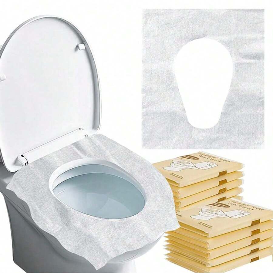 150/50/20入拋棄式馬桶座墊，可沖水便攜式馬桶墊，適用於浴室、旅行、露營、飯店等場景