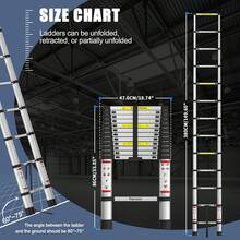 Aluminium Telescopic Ladder Multi-Purpose Folding Telescoping Ladder Foldable Ladder Extension Ladder Extendable Portable Loft Ladder Lightweight For Outdoor Indoor Work, 330lb Capacity(2 - Aluminium Telescopic Ladder - View 13