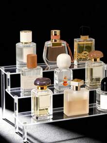 1pc 3-Tier Acrylic Display Rack, Multi-Use Collectibles Organizer For Toy Cars Mini Figurines & Perfume Bottles, Desktop Room Decor Vanity Accessories - View 6