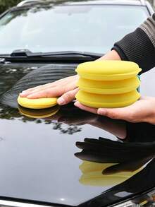 8pcs Car Polishing Sponge Pads Soft Foam Polishing Pads Round Waxing Sponge Pads Car Cleaning Sponge Pads Car Window Cleaning Sponge - A - View 3