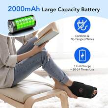 Hailicare Electric Foot Massager, Portable Air Pressure Foot Massage Machine, 3 Modes, Adjustable Height Massage Nodes, Type-C Charging, 2000mAh Battery, Home And Travel Foot Relaxation Device - Black - View 6