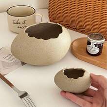 1pc Creative Bird Nest Ceramic Bowl, Cute Egg Nest Dessert Bowl, Decorative Serving Dish, Suitable For Ice Cream, Pudding, Steamed Egg, BBQ Sauce, Molecular Cuisine, Restaurant Tableware, Novel Table Decor, Kitchen Dining Bowl - Multicolor - View 6