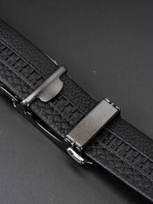 CAMEL CROWN Men's Automatic Buckle Belt, Simple And Versatile Trouser Belt - Black - View 4