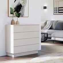Modern Minimalist 5-Drawer Chest / Storage Cabinet / Drawer Unit / Organizer / Sideboard, Light Gray Matte Finish, Suitable For Bedroom, Living Room, Entryway, Dining Room, Study - Lockers - View 7