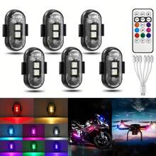 2PCS/6PCS LED Drone Decorative Lights Aircraft Flashing Lights, With Wireless Remote Control USB Charging, RGB Multicolor Ambient Lights, Neon Lights, With Remote Control, Night Anti-Collision Lights, RV Interior Lighting, Suitable For Halloween Decoration Lighting, IP65 Waterproof Rating - Multicolor - View 13