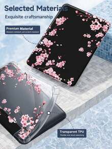 Cherry Blossom Pattern Tablet Protective Case, Compatible With IPad Air 8 (M4) 2026 (11-Inch/13-Inch), Air 11-Inch M3 (2025)/M2 (2024), Air 5th Gen (2022), (A16) 11-Inch 11th Gen (2025), Galaxy Tab And Kindle Paperwhite 12th Gen (2024); Features Transparent Back Design, Stylish Pattern Appearance; Supports Auto Sleep/Wake Function, Airbag Shock-Proof Protection, Suitable As A Gift Or For Office Use. - Multicolor - View 9