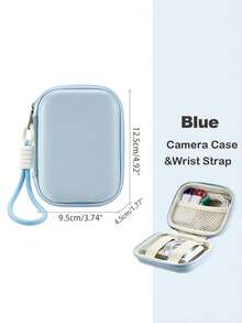 Bolsa para cámara digital con correa de muñeca, estuche protector pequeño para cámara con bolsillo de malla, adecuado para cámara CCD y accesorios, esencial para estuche de cámara de viaje, funda para cámara, estuche de almacenamiento para bolsa digital - Blanco - Ver 12