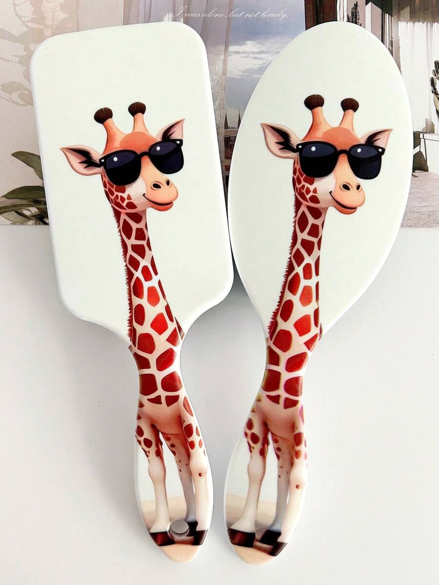 BEATURE Handsome Fashion Glasses Giraffe Pattern Air Cushion Comb, Scalp Massage Comb, Anti-Static, Durable ABS Handle, Suitable For All Hair Types, High-Quality Air Cushion Comb. - Air Cushion Comb - View 1