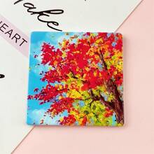 2pcs 50mm Acrylic Double-Sided Embossed Colorful Landscape Oil Painting Style Pendant DIY Jewelry Decoration Hanging Accessories - Multicolor - View 9