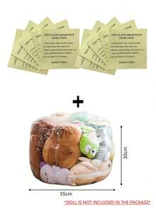 2/3 Pcs Transparent Plush Doll Storage Bean Bag Chair Cover - Waterproof Easy To Clean PVC Plush Doll Storage Bag With Zipper, Transparent Storage Bag And Comfortable Seat, Large Plush Doll Support Chair - Transparent - View 14