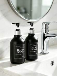 1件 500ml 可補充液體洗手液分裝瓶，適用浴室、廚房（黑色、棕色、白色） - 多色 - 查看 6