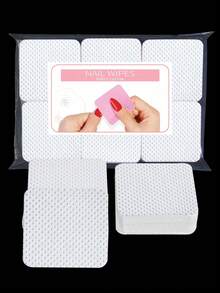 300/200/100 pièces Lingettes de dissolvant pour vernis à ongles, tampons de coton pour manucure et pédicure, outils de nettoyage des ongles, dissolvant pour vernis à ongles - Blanc - Voir 4