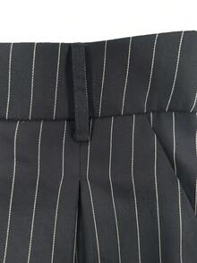 Women's Striped Pleated Wide Leg Loose Casual Commuter Long Pants - Grey - View 10