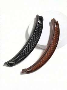 2/1入香蕉髮夾，復古髮夾，直髮與捲髮造型工具，女性髮飾，防滑髮夾 - 彩色 - 查看 3