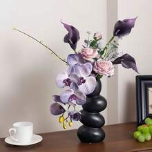 Modern Art Luxury Vase, Fashion Ins Style Decorative Vase, Suitable For Living Room, Entryway, Kitchen, Bedroom And TV Stand - Upgraded Black - View 2