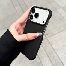 Ultra Thin Candy Color Lightweight Semi-Wrapped Borderless Case Compatible With IPhone 17 Pro Max 16 15 14 13 12 11 Back Cover - Black - View 9