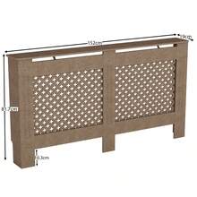 Home Discount Vida Designs Oxford Natural Radiator Cover Heat Protection Adjustable Cross Pattern Design With Wooden Shelf Top Display Hallway MDF Cabinet Easy To Install - Natural - View 6