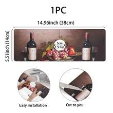 1pc Romantic Wine Pattern Rubber Faucet Splash Guard, Bathroom Faucet Anti-Splash Mat, Mud Guard, Moisture-Proof Non-Slip Faucet Pad, Kitchen Countertop Accessory. Protect Your Kitchen Countertop. - Multicolor - View 12