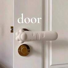 1/4pcs Cute Minimalist Anti-Static High Elastic Silicone Door Handle Protective Covers, 3D Cat Paw Decoration, Non-Slip Cushioning, Suitable For Entry Door, Bathroom And Window Handles, Home Renovation - Multicolor - View 5