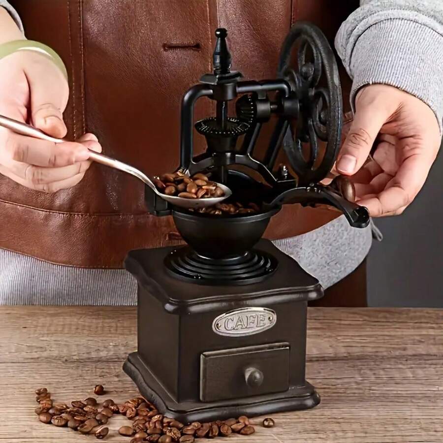 Coffee Grinder And Coffee Machine, Coffee Grinder, Espresso, Coffee Grinder, Manual Coffee Grinder, Coffee Accessories, Nut Grinder, Vintage Classic Nostalgic Design, Kitchen Utensils, Coffee Decor - Multicolor - View 1
