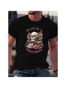 Cotton T-Shirt For Book Lovers – Trigger Warning Design With Short Sleeves - 黑色 - 查看 1