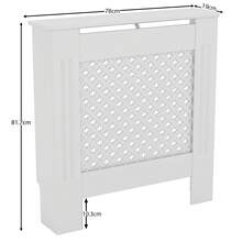 Home Discount Vida Designs Oxford White Radiator Cover Heat Protection Adjustable Cross Pattern Design With Wooden Shelf Top Display Hallway MDF Cabinet Easy To Install - White - View 5