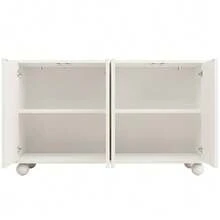 Sideboard (120*35*71cm), Storage Unit For Dining Room And Living Room, Sideboard With Storage Space, Anti-Tip, Modern, Sleek Design Sideboard With Adjustable Top, White (N620P240714W) - 白色 - 查看 8