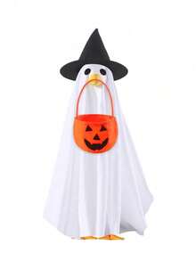 1pc Halloween Porch Goose Costume, Holiday Goose Outfit - Halloween Ghost Costume, Suitable For Halloween Yard Decor Lawn Porch Goose Costume, Halloween Goose Costume Goose Shaped Clothes Porch Goose Clothes Yard Goose Decoration, Halloween Decoration, Halloween, Suitable For Holiday Party, Home Decor, Halloween Garden Decoration - A - View 3