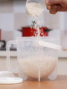 1pc Quick Automatic Rice Washer, Grain Cleaning Filter, Rice Sieve Filter Basket, Kitchen Gadget, Cooking, Washing Rice, Cleaning Rice, Rice Washer, Slouchy Drainer Rice Washer, Creative Kitchen Tool - One Size - View 6