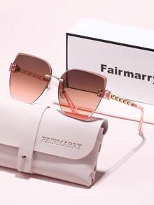 Fairmarry 1 đôi kính mát nữ gọng nhựa hình học chuyển màu chống tia UV, chất liệu kim loại, phong cách ngọt ngào cá tính, phù hợp đi làm hàng ngày, mua sắm, tôn dáng mặt thon gọn - Nhiều màu - Xem 7