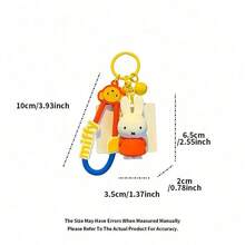 Miffy Lemon Summer Collection Figurine, Cute Rabbit Character ABS Mini Model, Kawaii Character Display Toy, Colorful Design, Creative Figurine Keychain And Bag Charm, Suitable For Backpacks, Car Keys And Collection - Orange - View 8