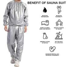 Sport Suit Men Women PVC Sauna Suit Long Sleeve Elastic Waist Summer Men's Top Pants Set Sweat Suit Weight Loss Fitness Clothing - Black - View 4