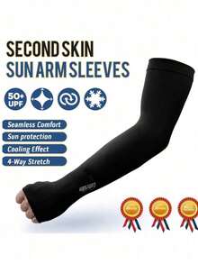 1/3pcs Unisex Sun Protection Cooling Arm Sleeve Set. Compression Arm Sleeves Suitable For Football, Golf And Volleyball Sports. UV Protection. Can Cover Tattoos. Also Suitable For Gardening And Other Activities. - Multicolor - View 3