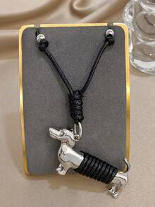1Pc Vintage Dachshund Dog Pendant NecklaceDelicate Jewelry For Women Men,Stainless Steel Gold Jewelry,Daily/Party/Vacation,Mom Gift,Valentine Birthday - Multicolor - View 5