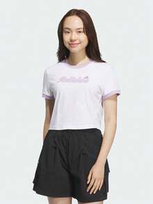 Adidas 女款 S GFX TEE 短袖針織無領 T-shirt TKC5435 - 白色 - 查看 3