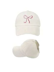 1/2 piezas Gorra de béisbol con coleta para mujer, gorra casual con moño desordenado, gorra ligera puntiaguda, gorra de sol de moda, adecuada para deportes al aire libre & uso casual diario - Gorro de pajarita - Ver 9