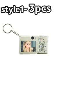 1/3/5pcs Personalized Camera Photo Keychain, Custom Picture Acrylic Keyring, Cute Memory Gift For Family, Friends, Couples, Pet Lovers, Backpack Charm - Multicolor - View 15