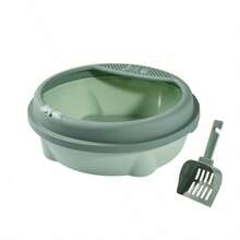 Semi-Enclosed Splash-Proof Litter Box Available In Three Colors, Equipped With A Sand-Leaking Pedal And Matching Litter Scoop, Easy For Cats To Enter And Exit, Simple To Clean, And Versatile For All Home Styles - one-size - View 13