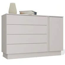Modern Minimalist 5-Drawer Chest / Storage Cabinet / Drawer Unit / Organizer / Sideboard, Light Gray Matte Finish, Suitable For Bedroom, Living Room, Entryway, Dining Room, Study - Lockers - View 8