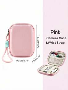 Bolsa para cámara digital con correa de muñeca, estuche protector pequeño para cámara con bolsillo de malla, adecuado para cámara CCD y accesorios, esencial para estuche de cámara de viaje, funda para cámara, estuche de almacenamiento para bolsa digital - Blanco - Ver 13