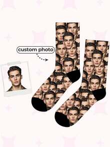 1 Pasang Kaos Kaki Setengah Betis dengan Foto Wajah Kustom, Unisex, Dapat Ditambah Desain Pola, Hadiah Pasangan Kreatif dan Menarik, Kaos Kaki Cetak Keluarga Musim Gugur untuk Orang Tua dan Anak - MultiWarna - View 36