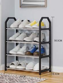 4-Tier White Shoe Rack, Easy Assembly Heavy Duty Metal Shoe Storage Rack, Multi-Functional Large Capacity Storage Shelf, Space-Saving Home Essential Suitable For Entryway, Closet, Hallway, Dorm, Bedroom, Durable Household Shoe Storage - Multicolor - View 13